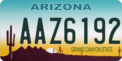 AZ license plate AAZ6192