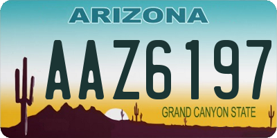 AZ license plate AAZ6197