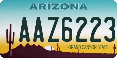 AZ license plate AAZ6223