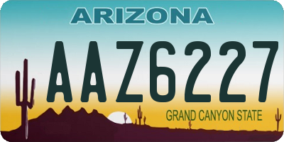 AZ license plate AAZ6227