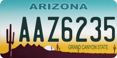 AZ license plate AAZ6235