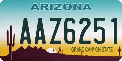 AZ license plate AAZ6251