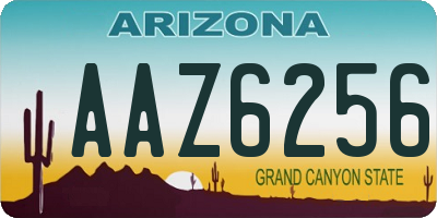 AZ license plate AAZ6256