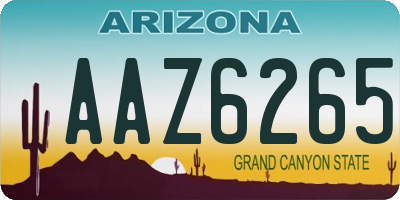 AZ license plate AAZ6265