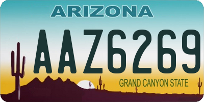 AZ license plate AAZ6269