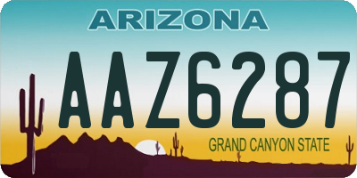 AZ license plate AAZ6287