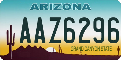 AZ license plate AAZ6296