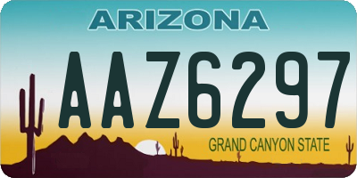 AZ license plate AAZ6297