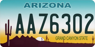 AZ license plate AAZ6302