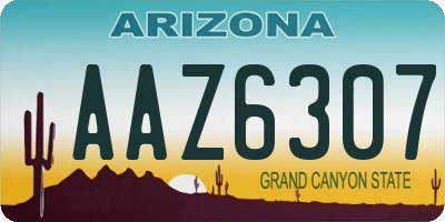 AZ license plate AAZ6307