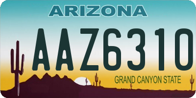 AZ license plate AAZ6310