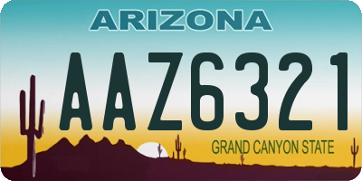 AZ license plate AAZ6321
