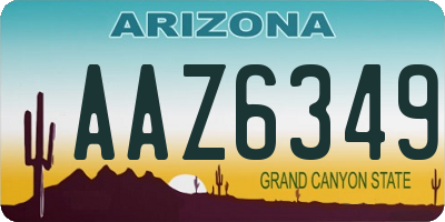 AZ license plate AAZ6349