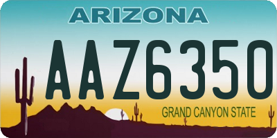 AZ license plate AAZ6350