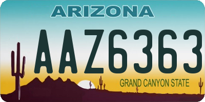 AZ license plate AAZ6363
