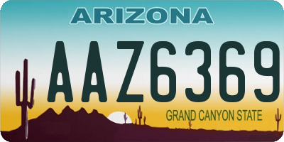 AZ license plate AAZ6369