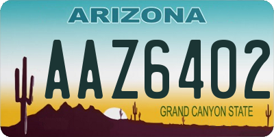AZ license plate AAZ6402