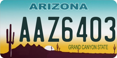 AZ license plate AAZ6403