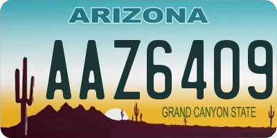 AZ license plate AAZ6409
