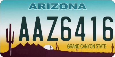 AZ license plate AAZ6416