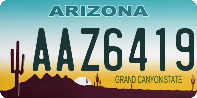 AZ license plate AAZ6419
