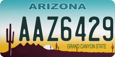 AZ license plate AAZ6429