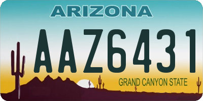 AZ license plate AAZ6431