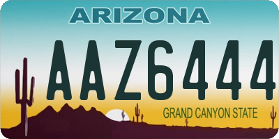 AZ license plate AAZ6444
