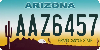 AZ license plate AAZ6457