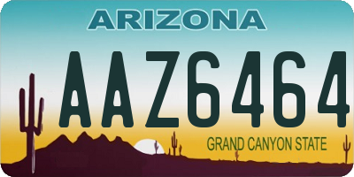 AZ license plate AAZ6464
