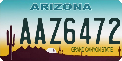 AZ license plate AAZ6472