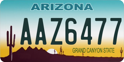 AZ license plate AAZ6477