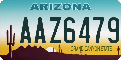 AZ license plate AAZ6479