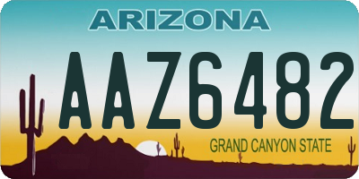 AZ license plate AAZ6482