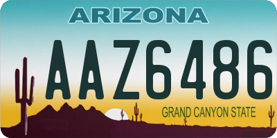 AZ license plate AAZ6486