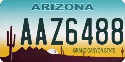 AZ license plate AAZ6488