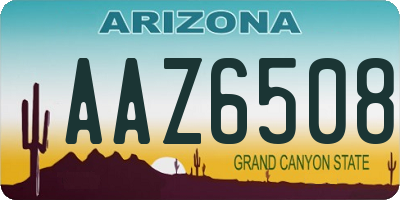 AZ license plate AAZ6508