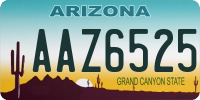 AZ license plate AAZ6525