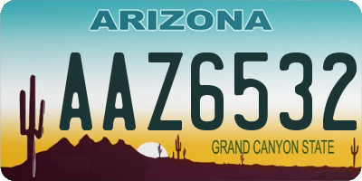 AZ license plate AAZ6532
