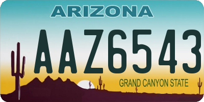 AZ license plate AAZ6543
