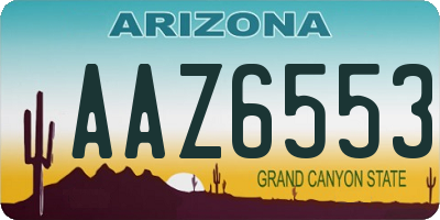 AZ license plate AAZ6553