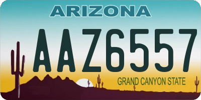 AZ license plate AAZ6557