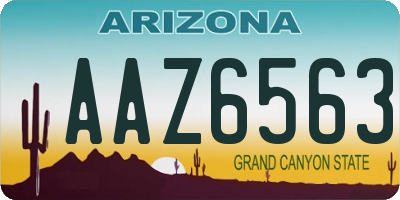 AZ license plate AAZ6563