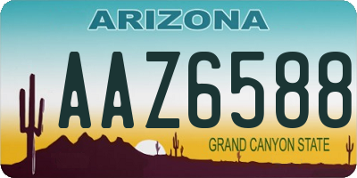 AZ license plate AAZ6588