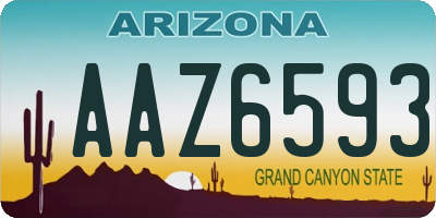 AZ license plate AAZ6593