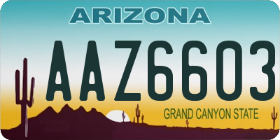 AZ license plate AAZ6603