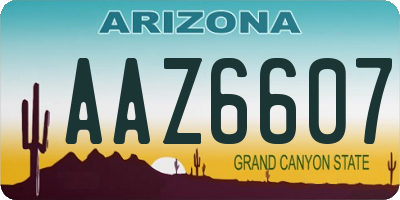 AZ license plate AAZ6607