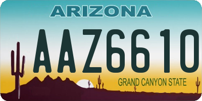 AZ license plate AAZ6610
