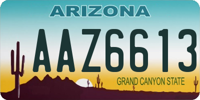 AZ license plate AAZ6613