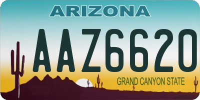 AZ license plate AAZ6620